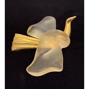 Vintage Antigona Paris Bird Of Paradise Gold Plated Lucite Brooch